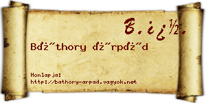 Báthory Árpád névjegykártya